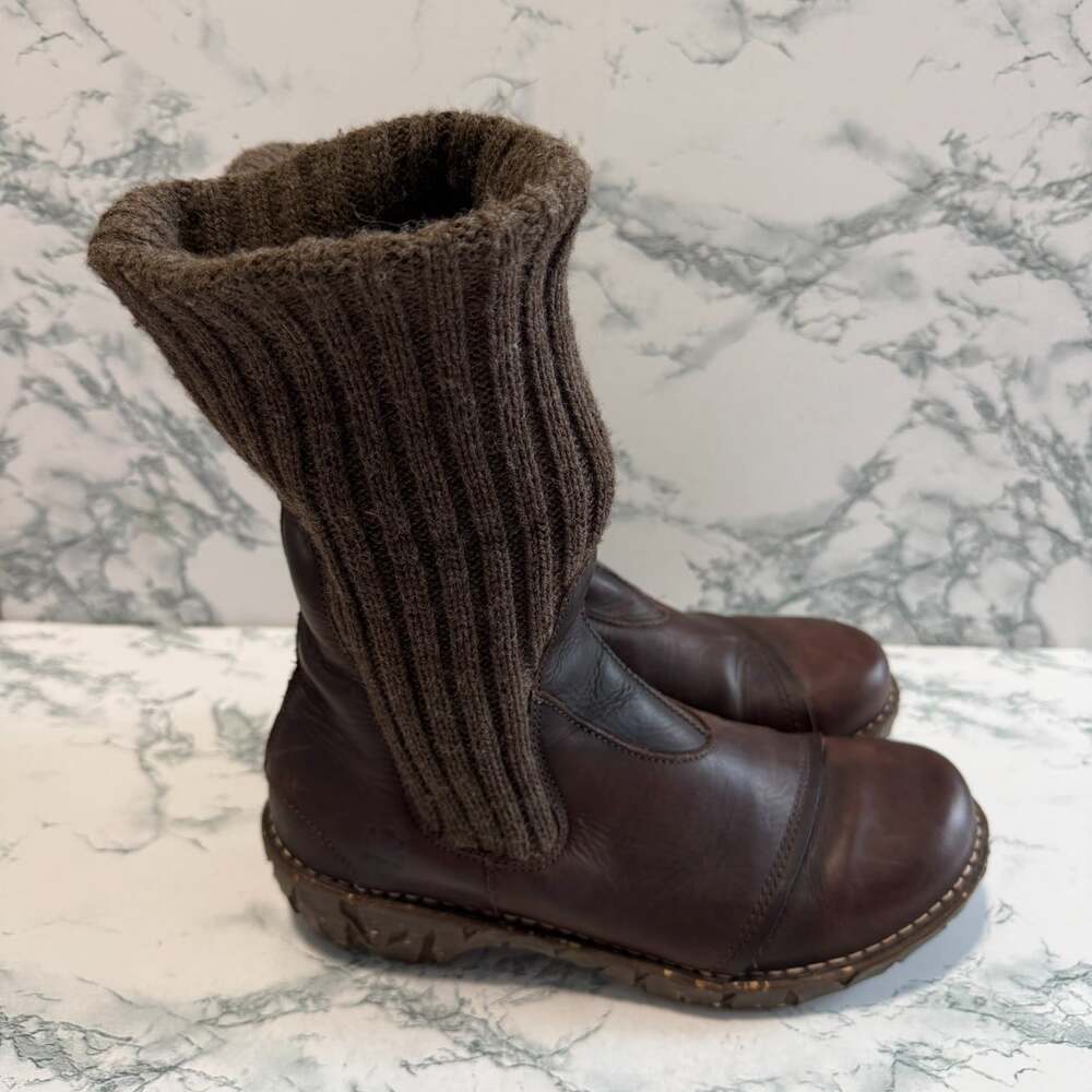 El Naturalista Women 39 Men 6 Women 8 Yggdrasil Winter Sock Boot Brown Leather
